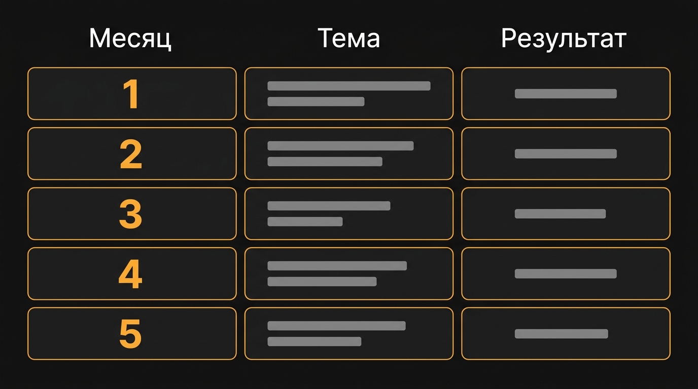 Как научиться SEO с нуля: программа обучения и выбор курса 2 Программа обучения SEO по месяцам: тема и результат каждого этапа